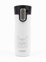 Kubek termiczny Contigo West Loop 3.0 470ml - Buldog Francuski - Biały Mat