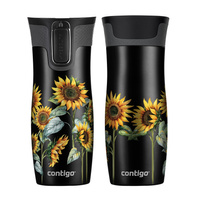 Kubek termiczny Contigo West Loop 2.0 470 ml - Słoneczniki - czarny