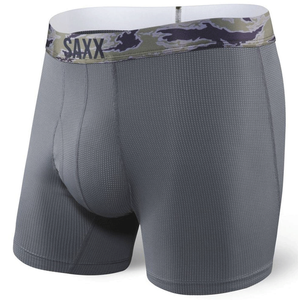 Bokserki męskie trekkingowe / sportowe z rozporkiem SAXX QUEST 2.0 Boxer Brief Fly – ciemnoszare