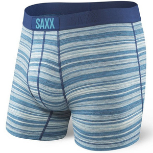 Bokserki męskie szybkoschnące SAXX VIBE Boxer Brief Modern Fit w paski - niebiesko-szare