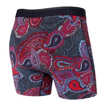 Bokserki męskie SAXX  PLATINUM Boxer Brief Fly Paisley - czerwone 