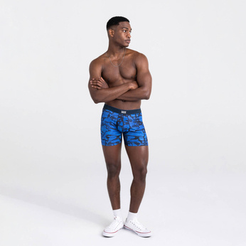 Bokserki męskie chłodzące / sportowe z rozporkiem SAXX DROPTEMP COOL Boxer Brief Fly – granatowe