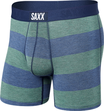 Bokserki męskie szybkoschnące SAXX VIBE Boxer Brief  w pasy - granatowe