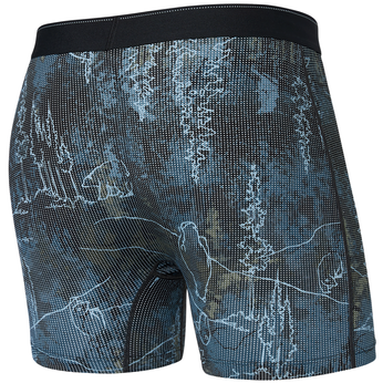 Bokserki męskie trekkingowe / sportowe z rozporkiem SAXX QUEST Boxer Brief Fly dymne góry - czarne