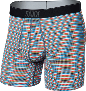 Bokserki męskie trekkingowe / sportowe z rozporkiem SAXX QUEST Boxer Brief Fly - kolorowe paski