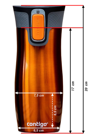 Kubek termiczny Contigo West Loop 2.0 470 ml z Twoją datą urodzenia - Grafitowy