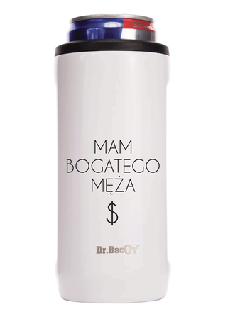 Kubek termiczny Dr.Bacty Notus 360 ml - Mam bogatego męża - biały