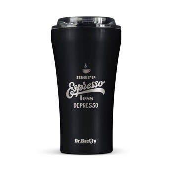 Kubek termiczny na kawę Dr.Bacty Apollo 2.0 - Espresso depresso- 360 ml - Black Matt