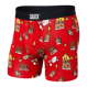 Bokserki męskie szybkoschnące SAXX VIBE Boxer Brief płonące torty - czerwone