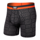 Bokserki sportowe męskie z rozporkiem SAXX SPORT MESH Boxer Brief Fly z napisami – czarne