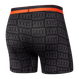 Bokserki sportowe męskie z rozporkiem SAXX SPORT MESH Boxer Brief Fly z napisami – czarne